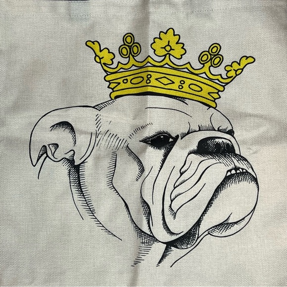 Eco-Friendly Crowned King English Bulldog Folding Tote Bag - Picture 6 of 13